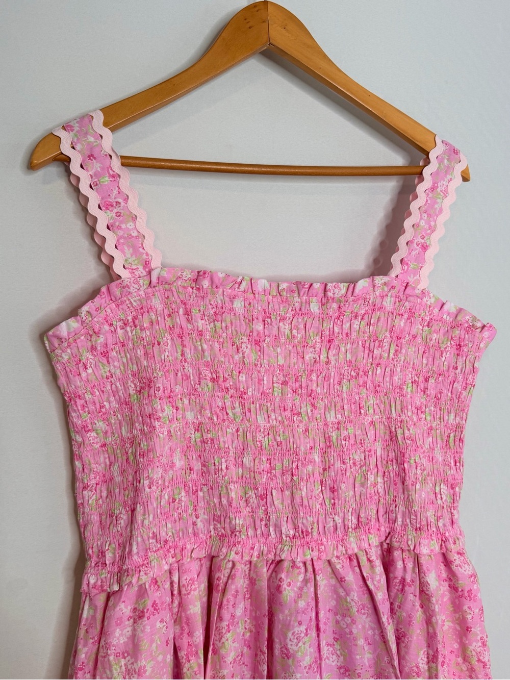 NWOT! Simply Shabby Chic Cotton Pink Floral Smocked Chest Maxi Dress. Size XXL. - Picture 5 of 11